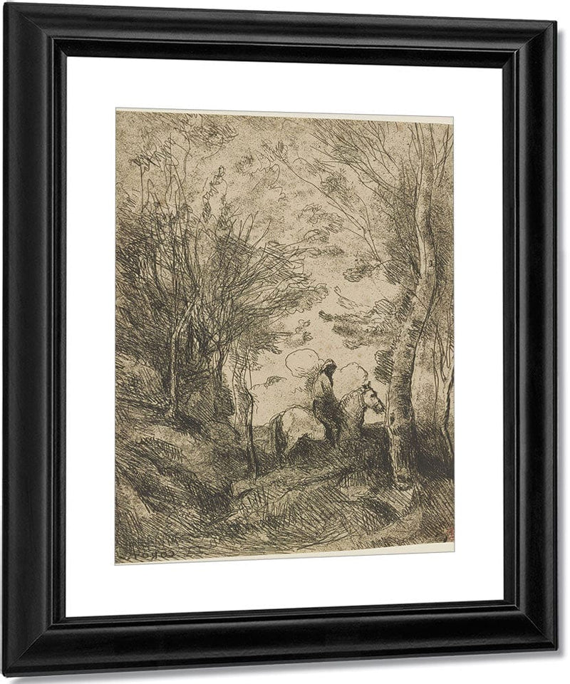 Le Grand Cavalier Sous Bois (The Large Rider In The Woods) By Jean Baptiste Camille Corot Fine Art Print