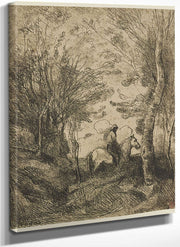Le Grand Cavalier Sous Bois (The Large Rider In The Woods) By Jean Baptiste Camille Corot Fine Art Print