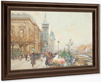 Le Marche Aux Fleurs By Eugene Galien Laloue Fine Art Print