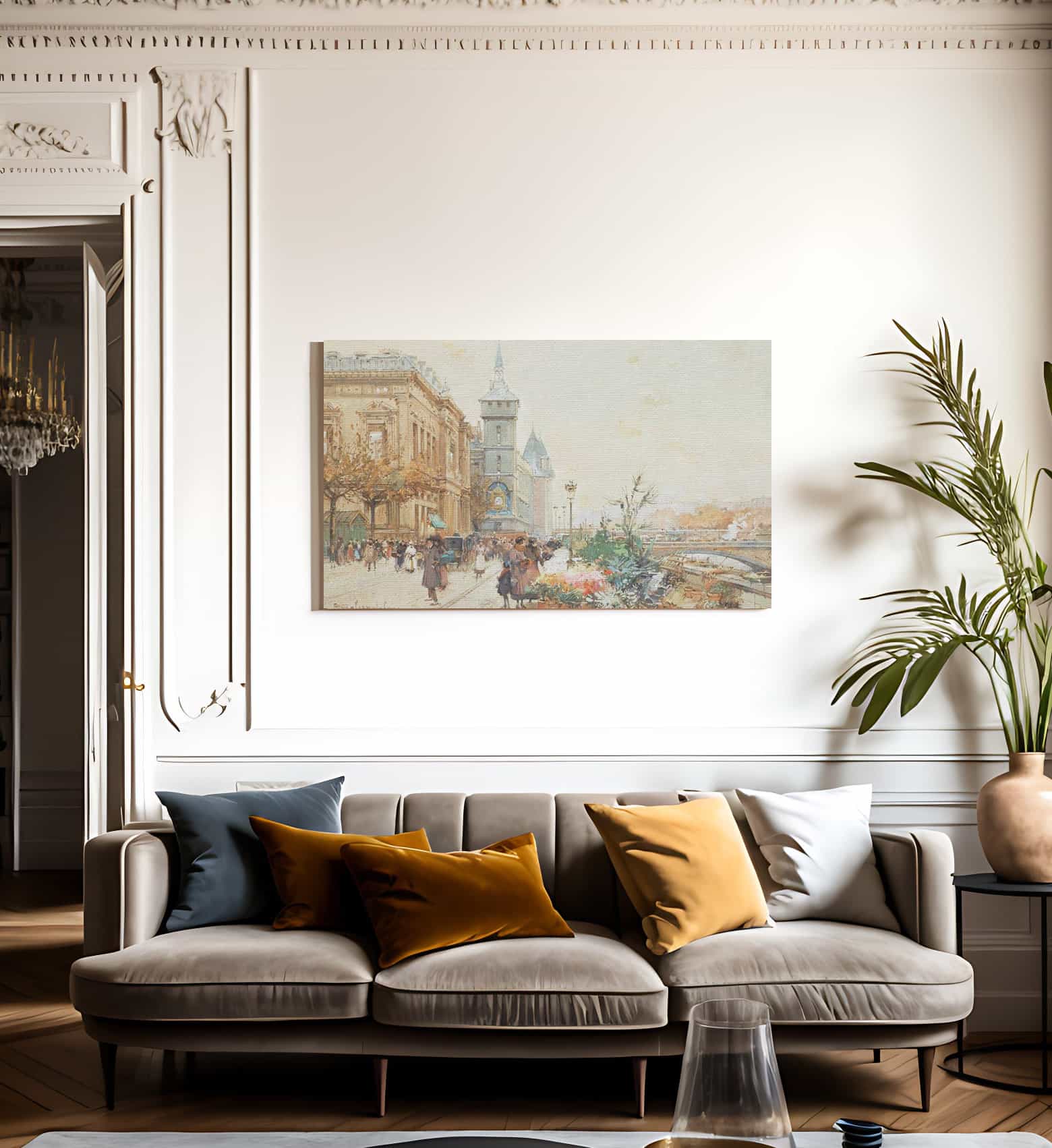 Le Marche Aux Fleurs By Eugene Galien Laloue Fine Art Print
