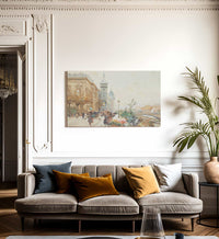 Le Marche Aux Fleurs By Eugene Galien Laloue Fine Art Print