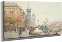 Le Marche Aux Fleurs By Eugene Galien Laloue Fine Art Print