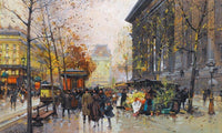 Le Marche Aux Fleurs La Madeleine By Eugene Galien Laloue Fine Art Print