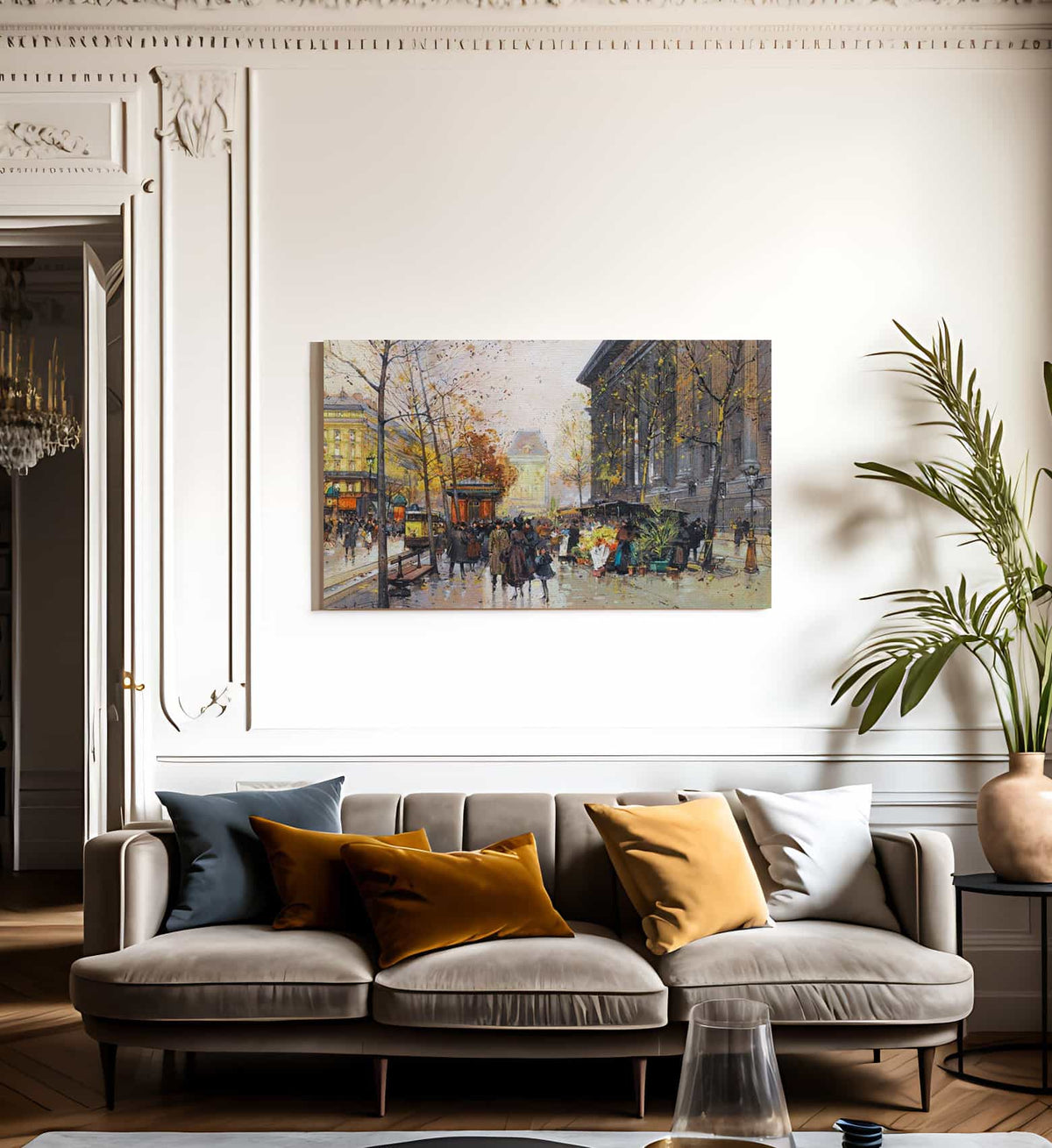 Le Marche Aux Fleurs La Madeleine By Eugene Galien Laloue Fine Art Print