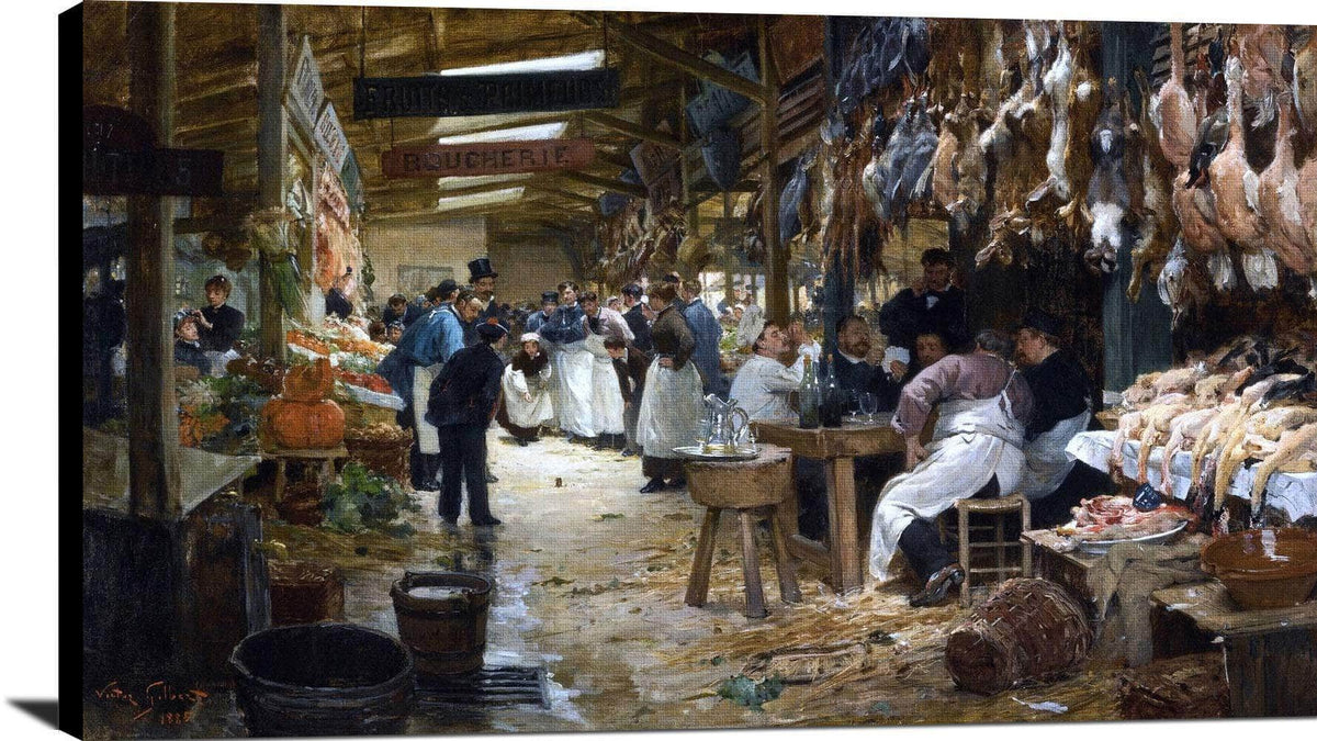 Le Marche Parisien Painting Victor Gabriel Gilbert Canvas Art Fine Art Print