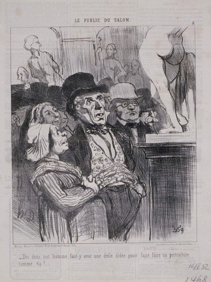 Le Public Du Salon Dis Donc, Not'homme, Faut Y... By Honore Daumier Fine Art Print