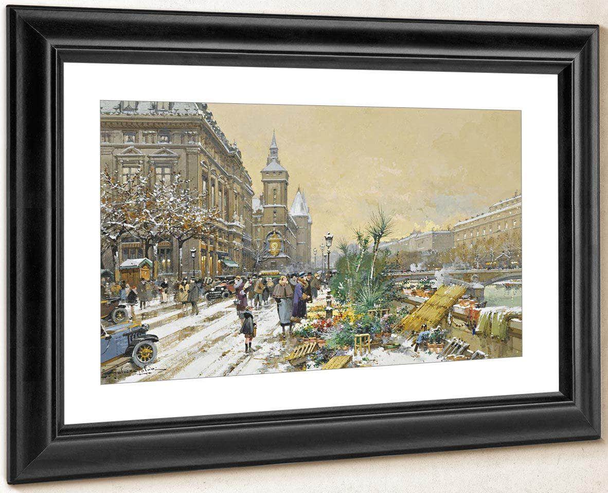 Le Quai Aux Fleurs Et La Conciergerie By Eugene Galien Laloue Fine Art Print