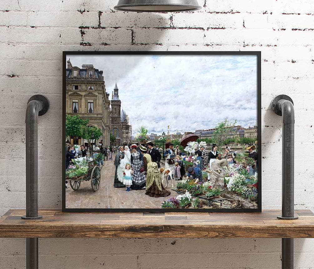Le Quai Aux Fleurs Marie Francois Firmin Girard Canvas Art Fine Art Print