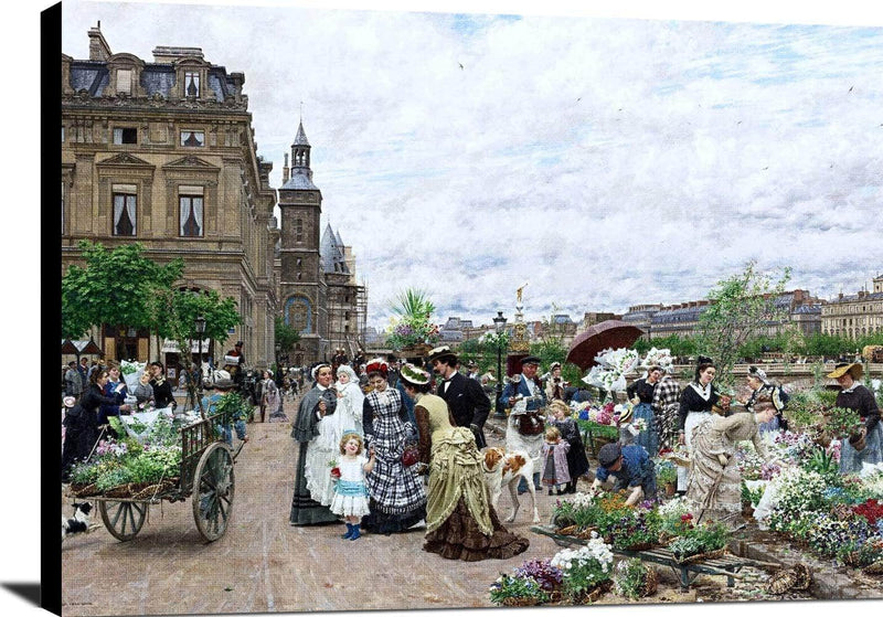 Le Quai Aux Fleurs Marie Francois Firmin Girard Canvas Art Fine Art Print