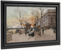 Le Quai Du Louvre By Eugene Galien Laloue Fine Art Print