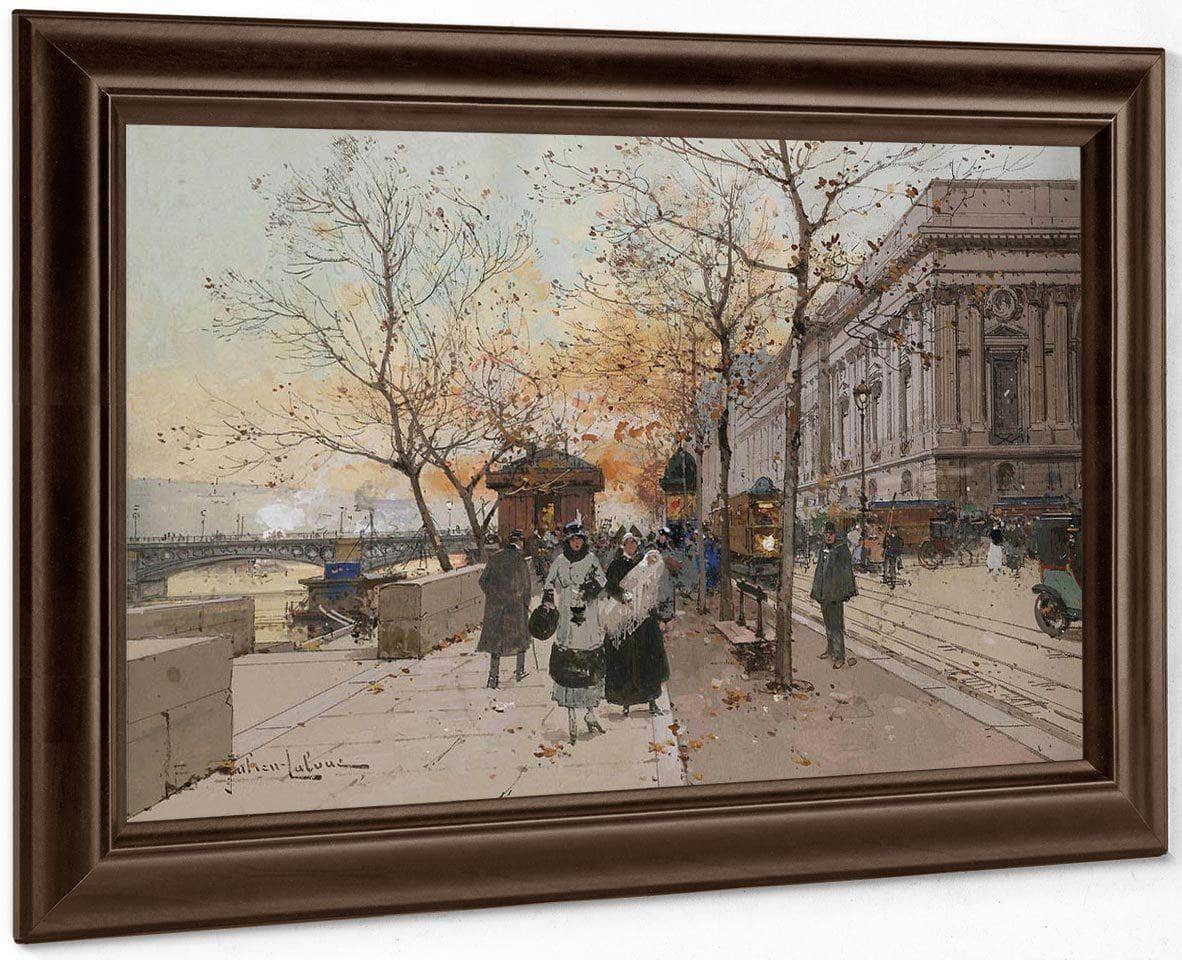 Le Quai Du Louvre By Eugene Galien Laloue Fine Art Print