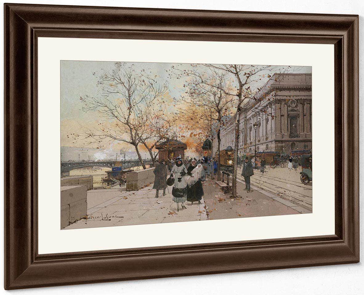 Le Quai Du Louvre By Eugene Galien Laloue Fine Art Print