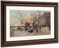 Le Quai Du Louvre By Eugene Galien Laloue Fine Art Print