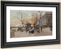 Le Quai Du Louvre By Eugene Galien Laloue Fine Art Print