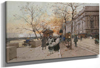 Le Quai Du Louvre By Eugene Galien Laloue Fine Art Print