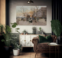 Le Quai Du Louvre By Eugene Galien Laloue Fine Art Print