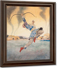 Leaping Warrior Arabian Nights Book Illustration By Rene Bull Fine Art Print