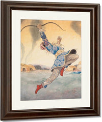 Leaping Warrior Arabian Nights Book Illustration By Rene Bull Fine Art Print