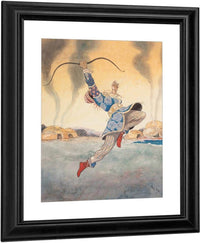 Leaping Warrior Arabian Nights Book Illustration By Rene Bull Fine Art Print