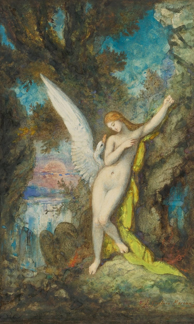 Leda And The Swan 1882 By Gustave Moreau Fine Art Print