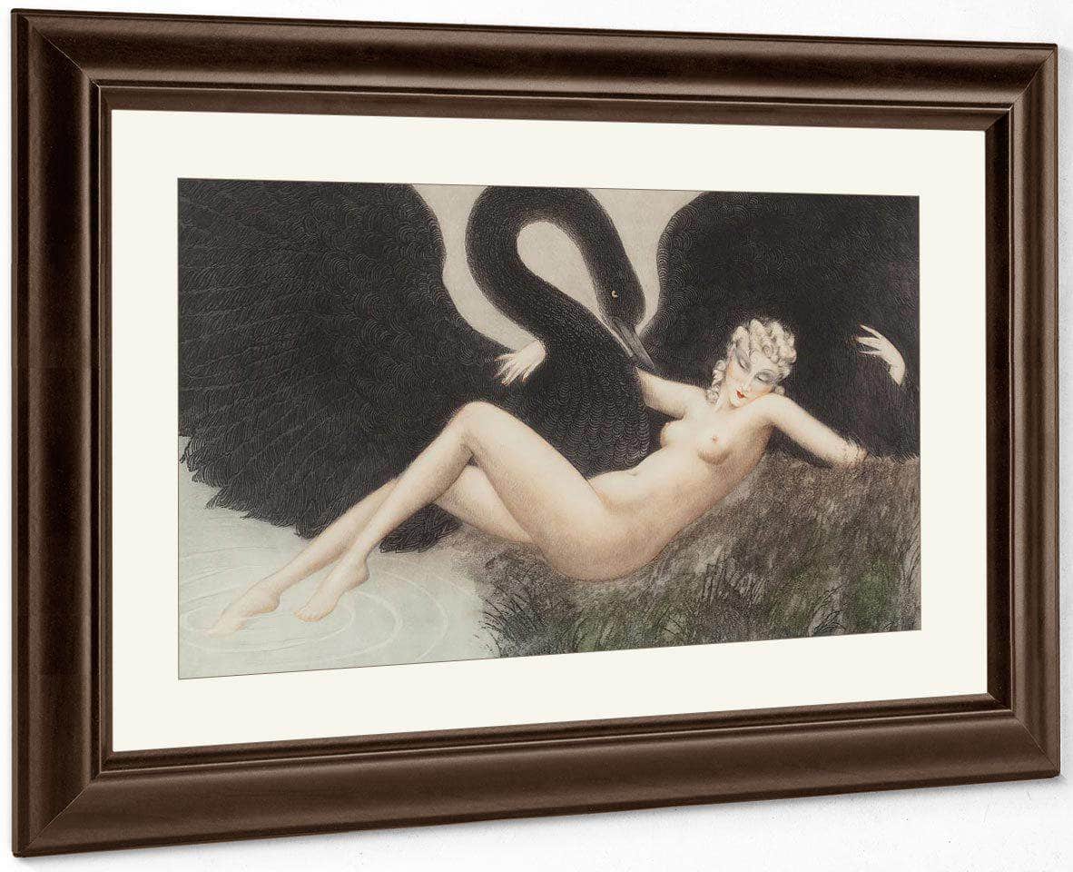 Leda And The Swan 1934 By Louis Icart Fine Art Print