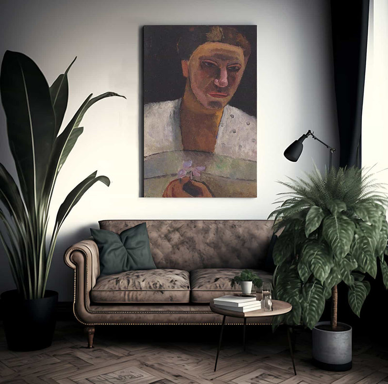 Lee Hoetger With Flower By Paula Modersohn Becker Fine Art Print