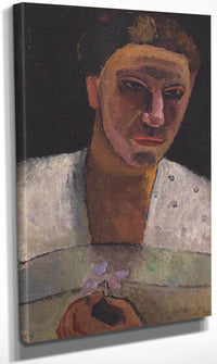Lee Hoetger With Flower By Paula Modersohn Becker Fine Art Print