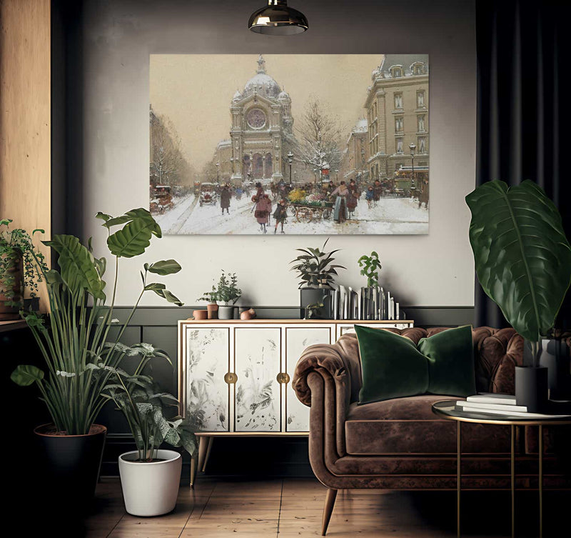 Leglise Saint Augustin By Eugene Galien Laloue Fine Art Print