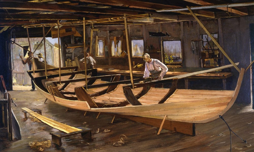 Leonard's Boat Shop By Clement Nye Swift Fine Art Print