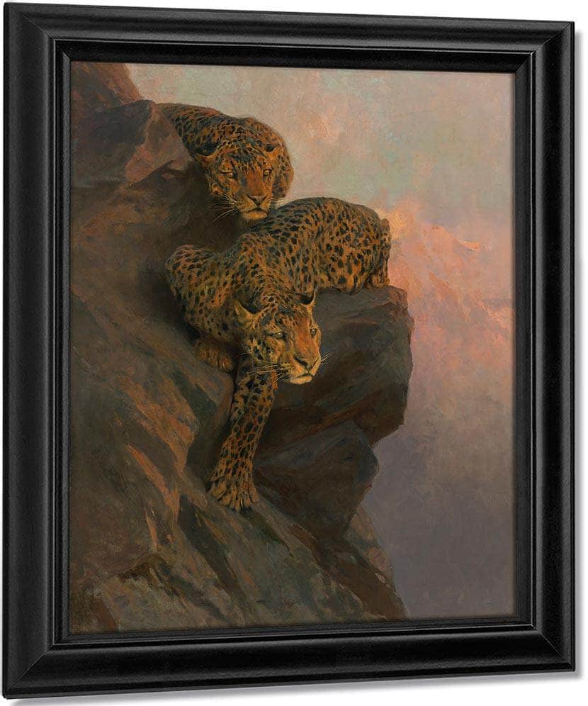 Leopards On The Lookout By Arthur Wardle Fine Art Print
