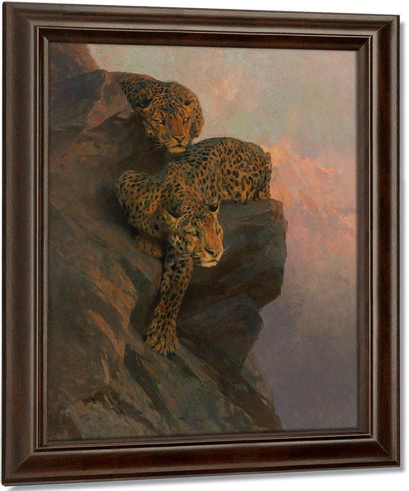 Leopards On The Lookout By Arthur Wardle Fine Art Print