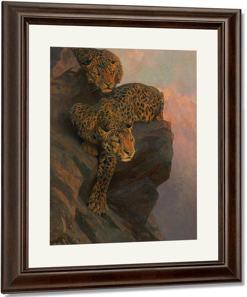 Leopards On The Lookout By Arthur Wardle Fine Art Print