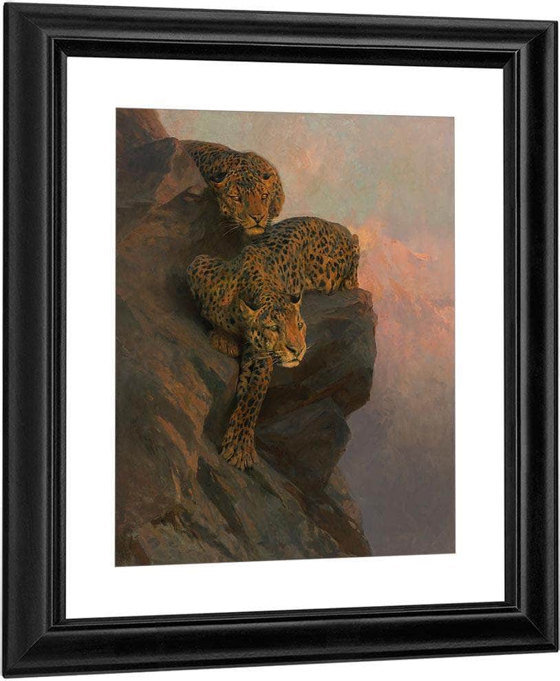 Leopards On The Lookout By Arthur Wardle Fine Art Print