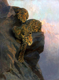 Leopards On The Lookout Painting Arthur Wardle Canvas Art Fine Art Print