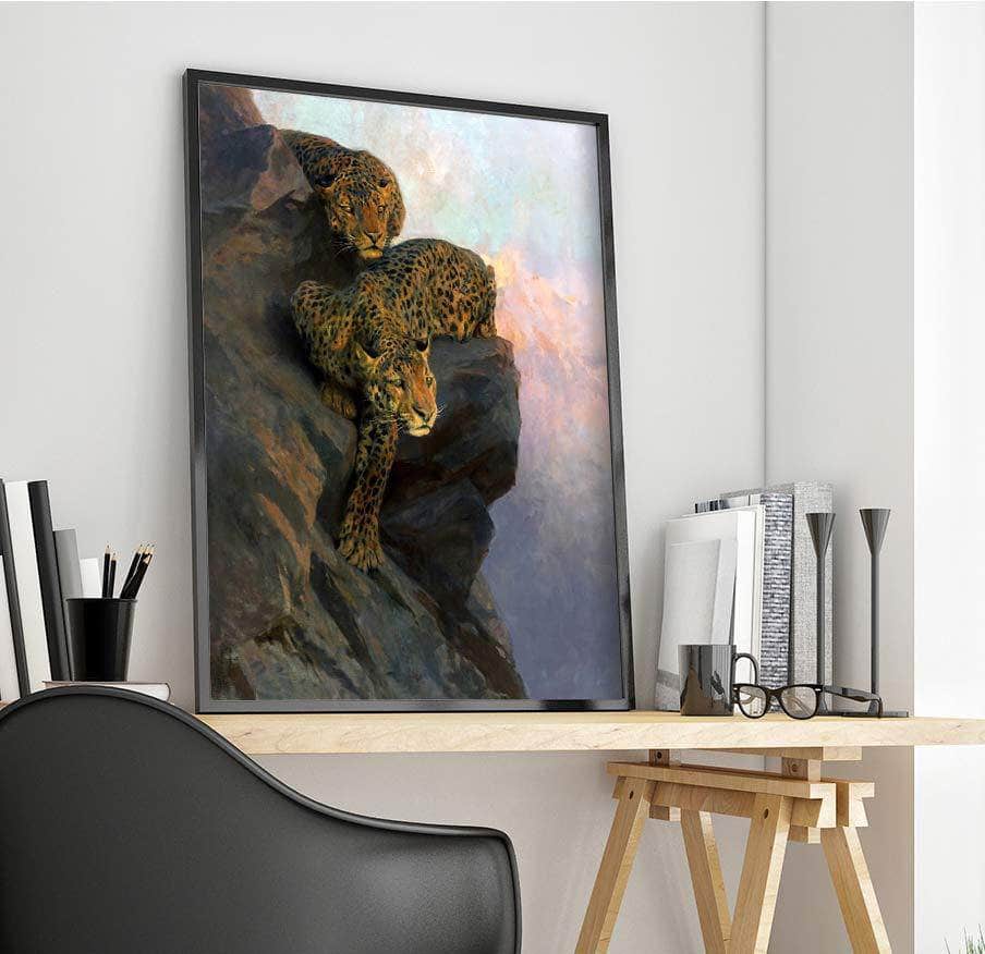 Leopards On The Lookout Painting Arthur Wardle Canvas Art Fine Art Print