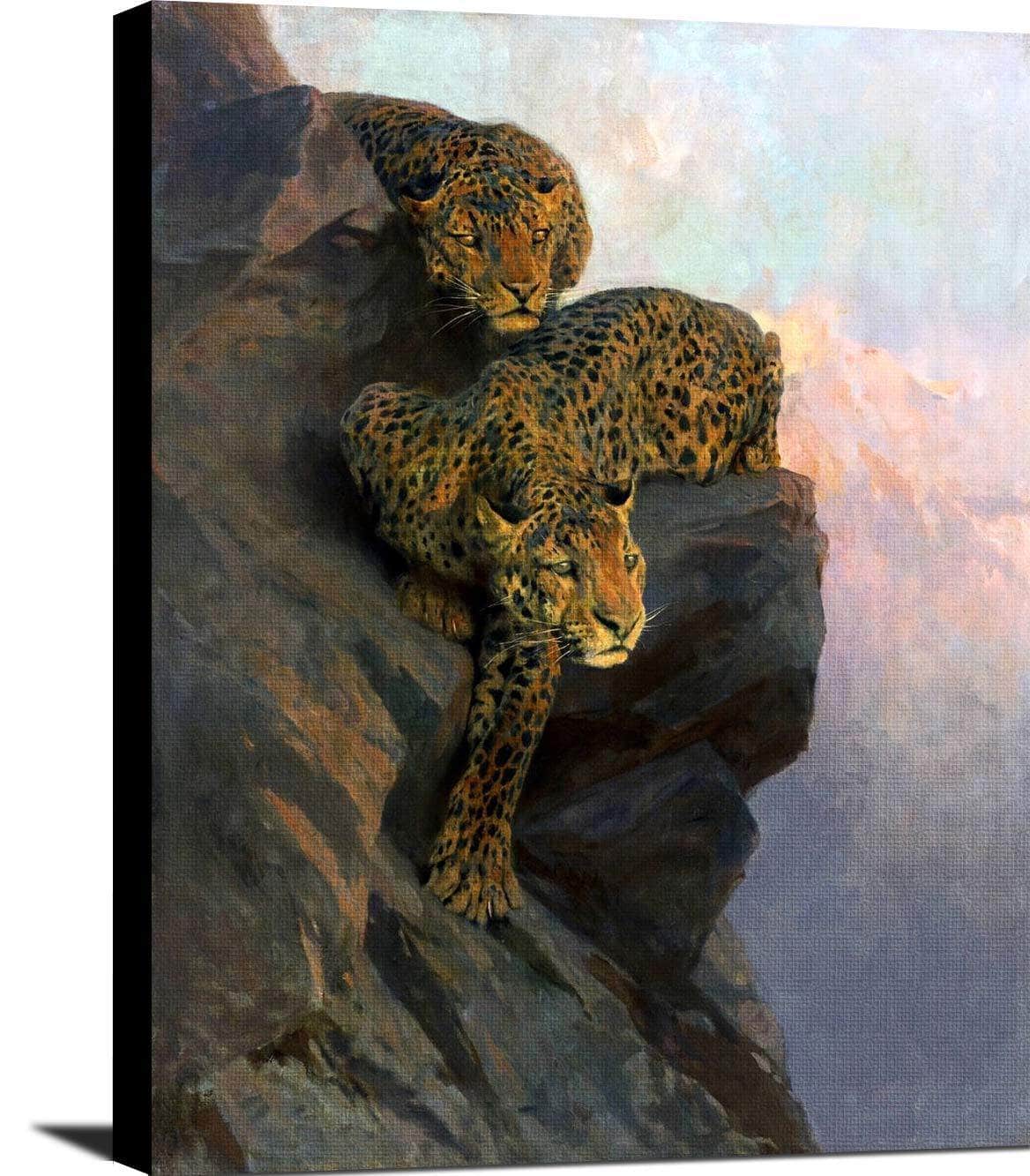 Leopards On The Lookout Painting Arthur Wardle Canvas Art Fine Art Print