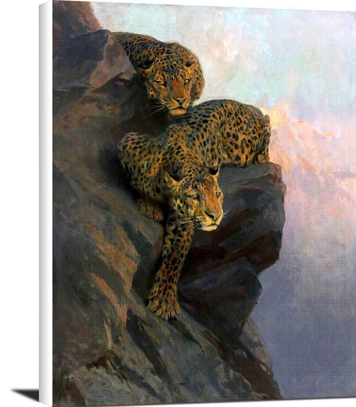 Leopards On The Lookout Painting Arthur Wardle Canvas Art Fine Art Print