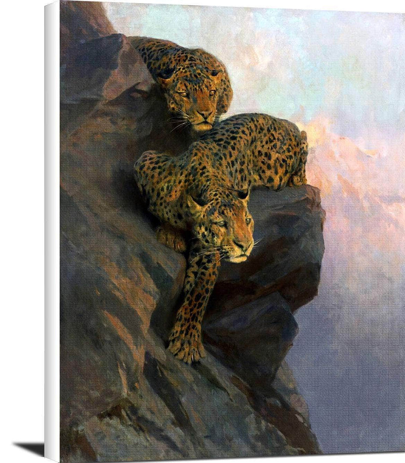 Leopards On The Lookout Painting Arthur Wardle Canvas Art Fine Art Print