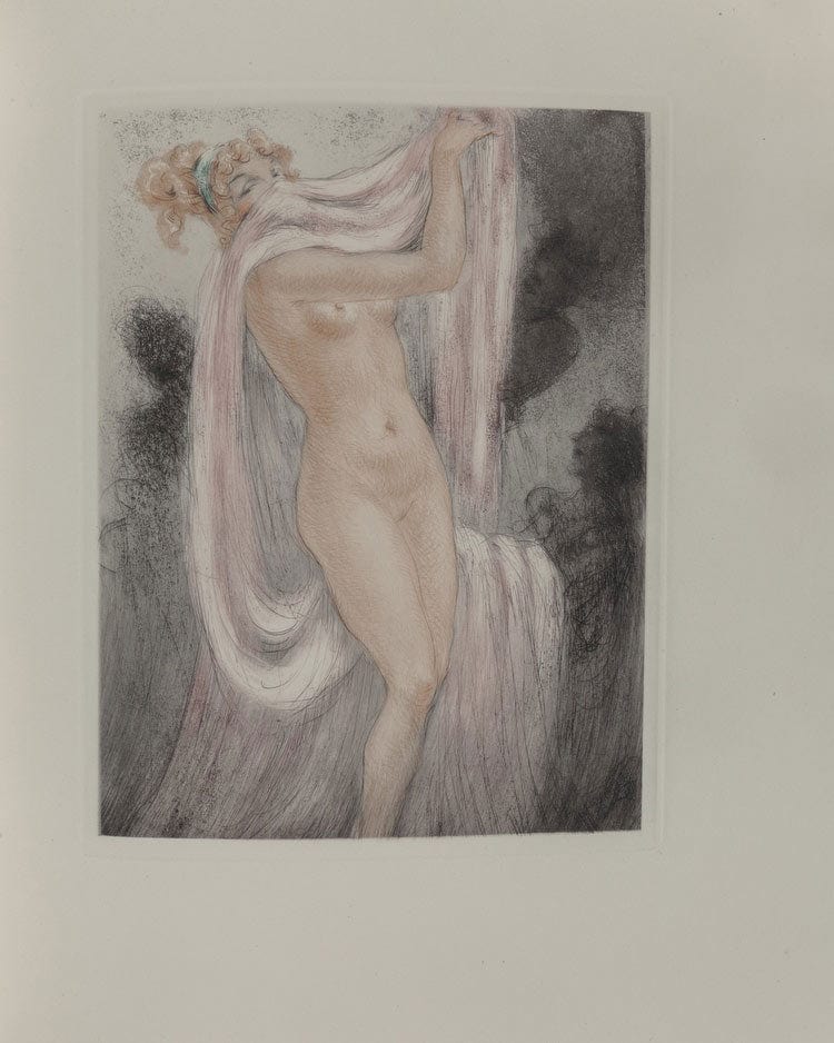 Les Amours De Psyche Et De Cupidon By Jean De La Fountaine 1949 By Louis Icart Fine Art Print