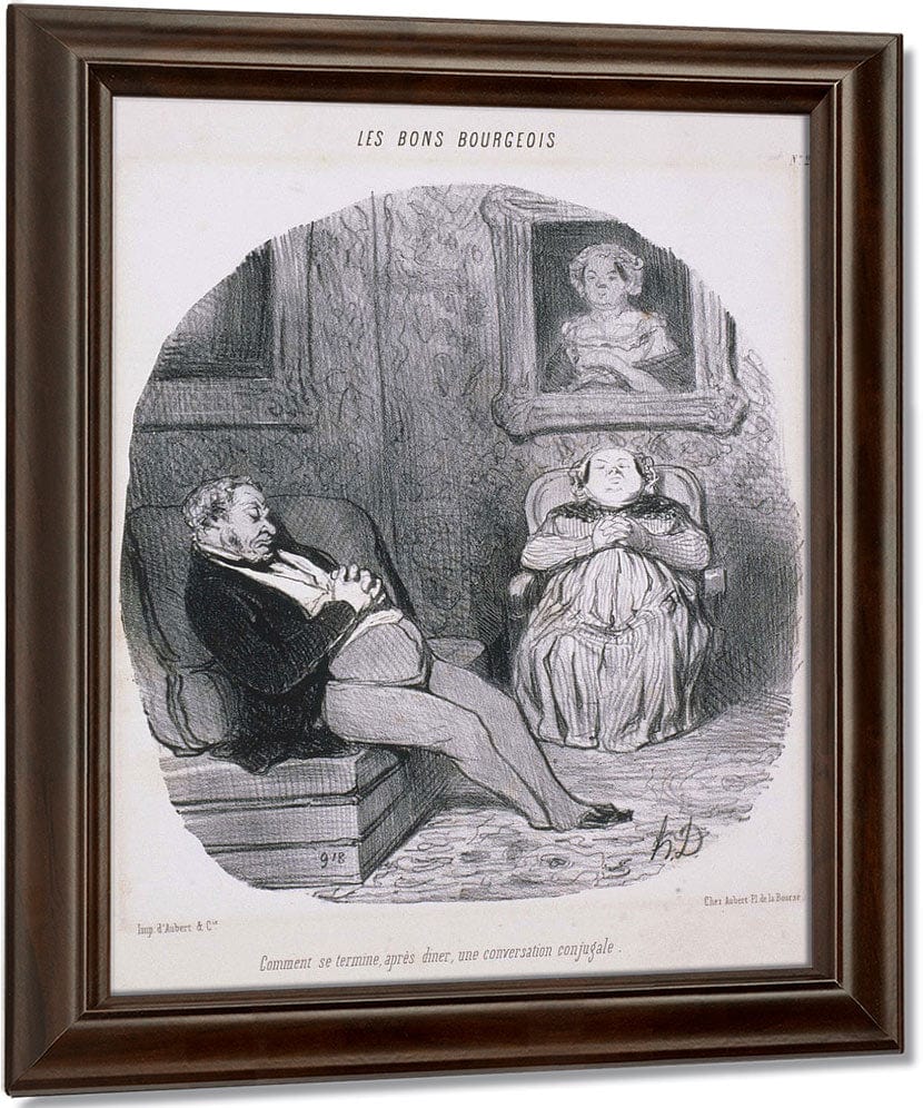 Les Bons Bourgeois  Comment Se Termine...Une Conversation Conjugale By Honore Daumier Fine Art Print