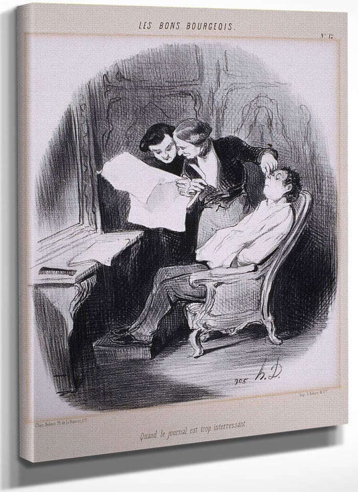 Les Bons Bourgeois Quand Le Journal Est Trop Interessant By Honore Daumier Fine Art Print