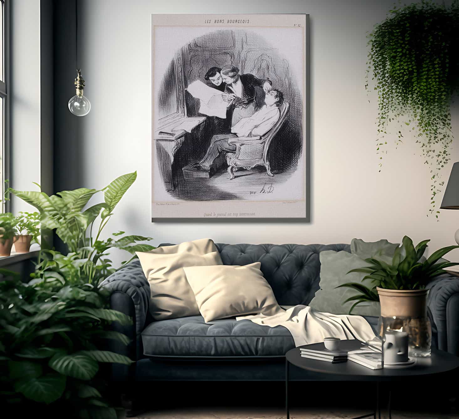 Les Bons Bourgeois Quand Le Journal Est Trop Interessant By Honore Daumier Fine Art Print