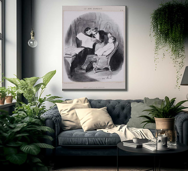 Les Bons Bourgeois Quand Le Journal Est Trop Interessant By Honore Daumier Fine Art Print