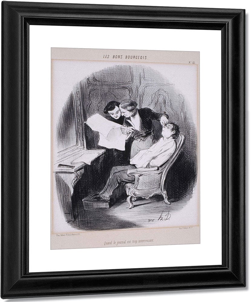 Les Bons Bourgeois Quand Le Journal Est Trop Interessant By Honore Daumier Fine Art Print
