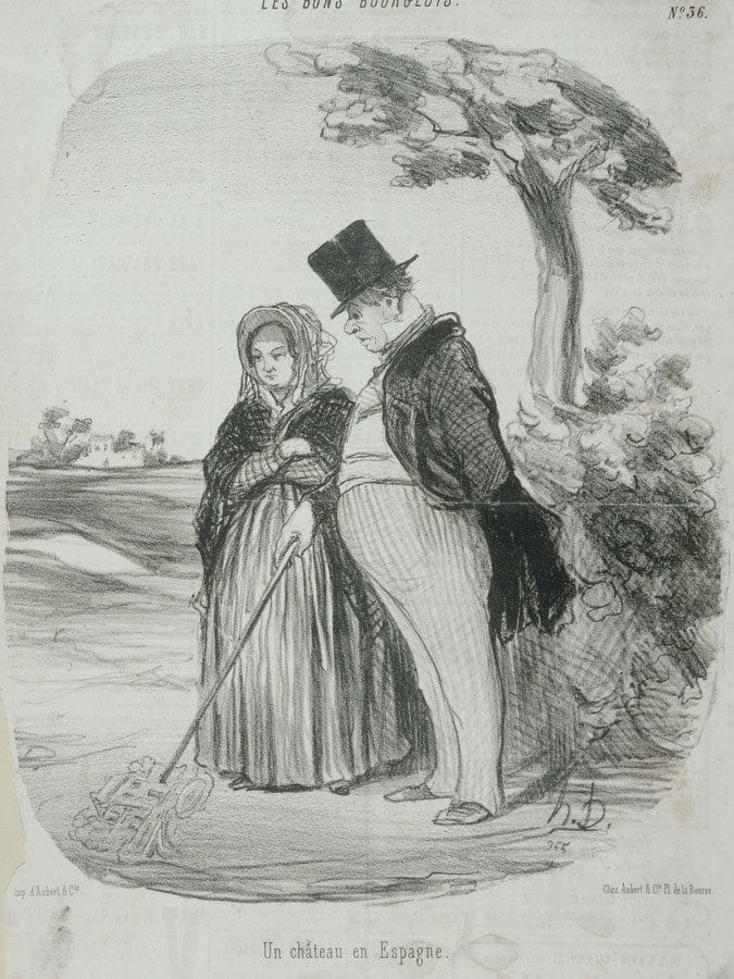 Les Bons Bourgeois Un Chateau En Espagne By Honore Daumier Fine Art Print