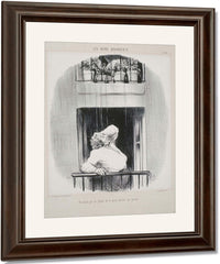 Les Bons Bourgeois Un Voisin Qui Se Plaint De Ce Qu'on Arrose By Honore Daumier Fine Art Print