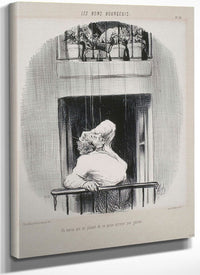 Les Bons Bourgeois Un Voisin Qui Se Plaint De Ce Qu'on Arrose By Honore Daumier Fine Art Print