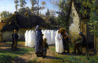 Les Communiants Painting Jules Breton Canvas Art Fine Art Print