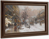 Les Grands Boulevards À Paris By Eugene Galien Laloue Fine Art Print