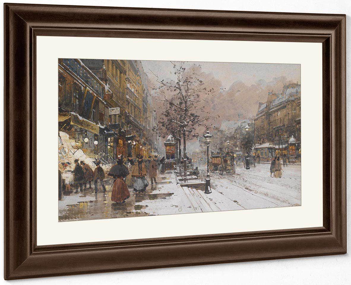 Les Grands Boulevards À Paris By Eugene Galien Laloue Fine Art Print